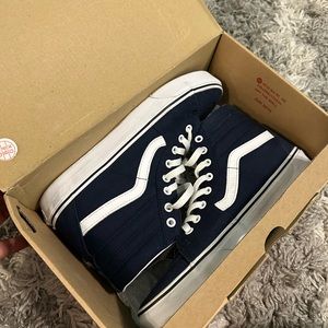 Blue & white high top vans